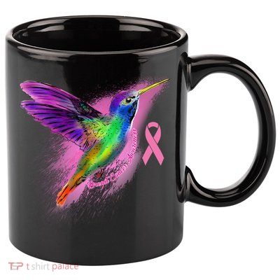 Humming Bird Breast Cancer Awareness 11oz C Handle Ceramic Mug