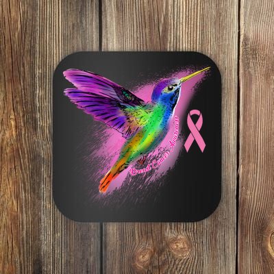 Humming Bird Breast Cancer Awareness Coaster