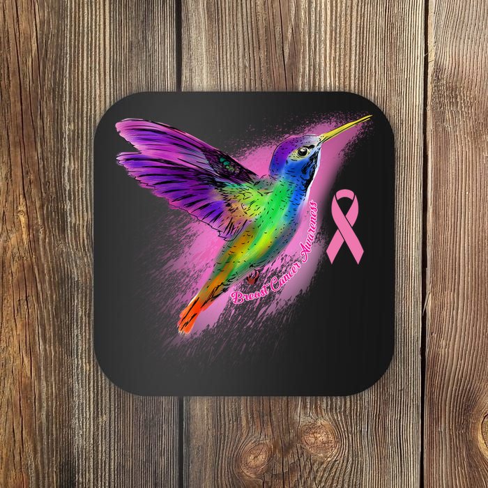 Humming Bird Breast Cancer Awareness Coaster