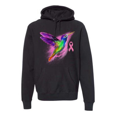 Humming Bird Breast Cancer Awareness Premium Hoodie