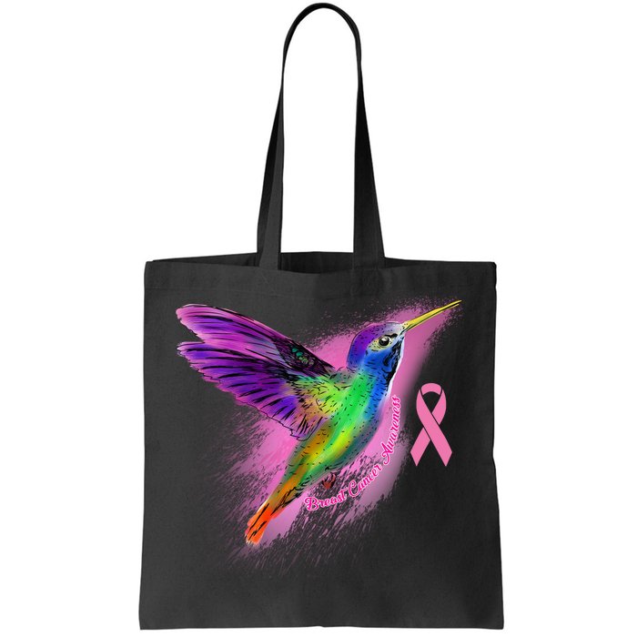 Humming Bird Breast Cancer Awareness Tote Bag