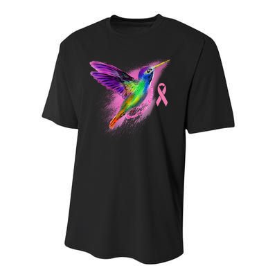 Humming Bird Breast Cancer Awareness Youth Performance Sprint T-Shirt