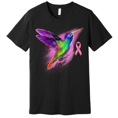 Humming Bird Breast Cancer Awareness Premium T-Shirt