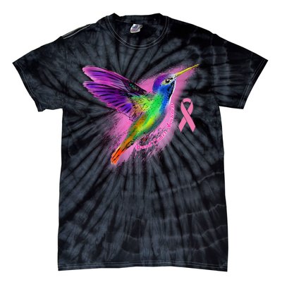 Humming Bird Breast Cancer Awareness Tie-Dye T-Shirt