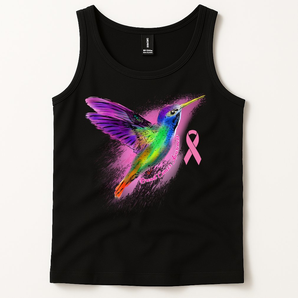 Humming Bird Breast Cancer Awareness Tank Top