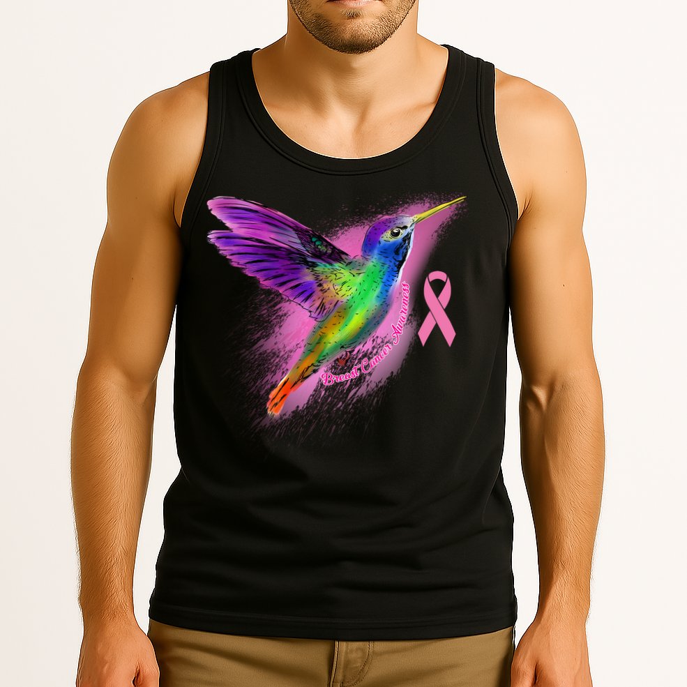 Humming Bird Breast Cancer Awareness Tank Top