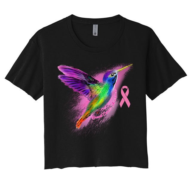 Humming Bird Breast Cancer Awareness Crop Top