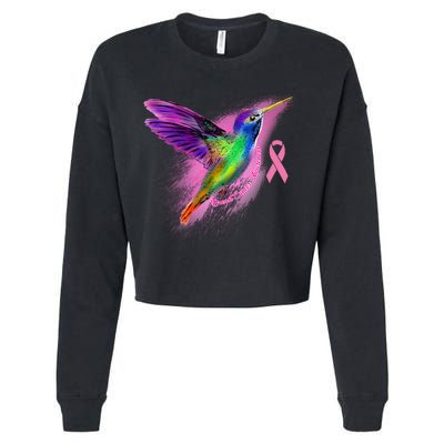 Humming Bird Breast Cancer Awareness Cropped Pullover Crew