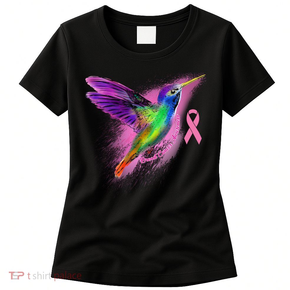 Humming Bird Breast Cancer Awareness Womens T-Shirt