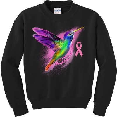 Humming Bird Breast Cancer Awareness Kids Sweatshirt