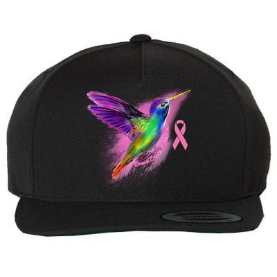 Humming Bird Breast Cancer Awareness Wool Snapback Cap