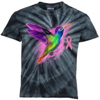 Humming Bird Breast Cancer Awareness Kids Tie-Dye T-Shirt