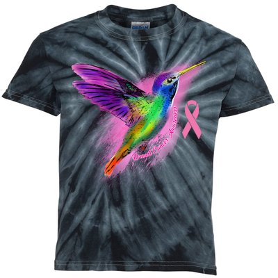 Humming Bird Breast Cancer Awareness Kids Tie-Dye T-Shirt