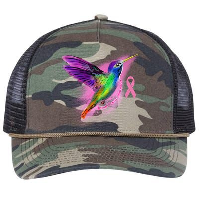 Humming Bird Breast Cancer Awareness Retro Rope Trucker Hat Cap