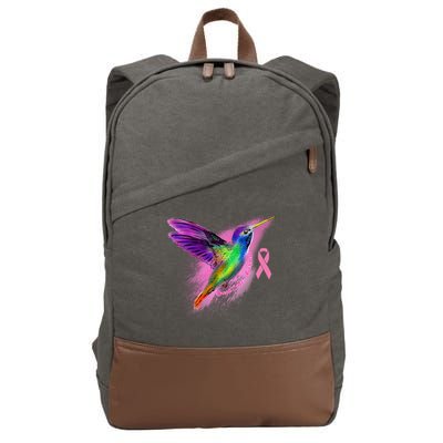 Humming Bird Breast Cancer Awareness Cotton Canvas Backpack