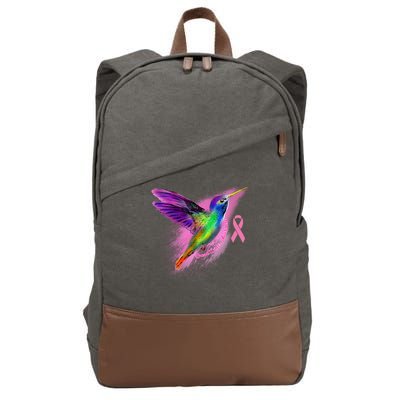 Humming Bird Breast Cancer Awareness Cotton Canvas Backpack