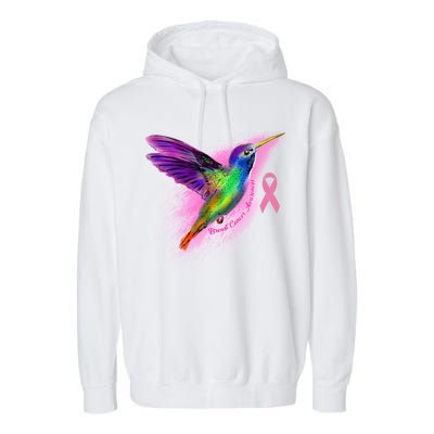 Humming Bird Breast Cancer Awareness Garment-Dyed Fleece Hoodie