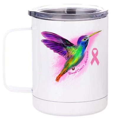 Humming Bird Breast Cancer Awareness 12 oz Stainless Steel Tumbler Cup