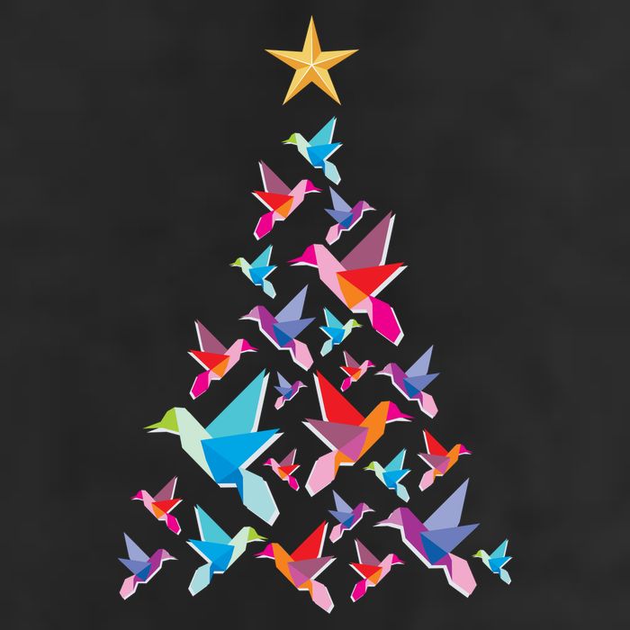 Humming Bird Christmas Tree Cool Comfort Performance Bucket Hat