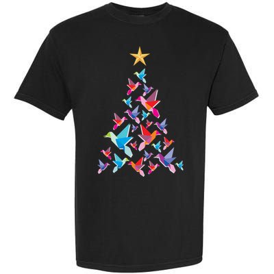 Humming Bird Christmas Tree Garment-Dyed Heavyweight T-Shirt
