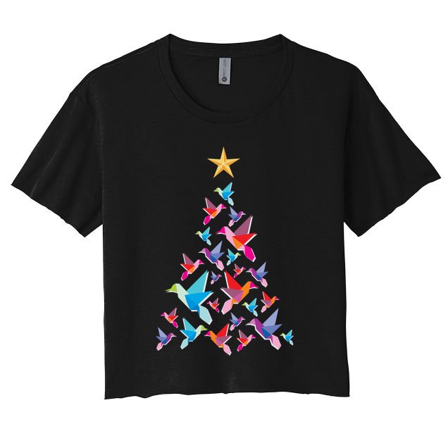 Humming Bird Christmas Tree Crop Top