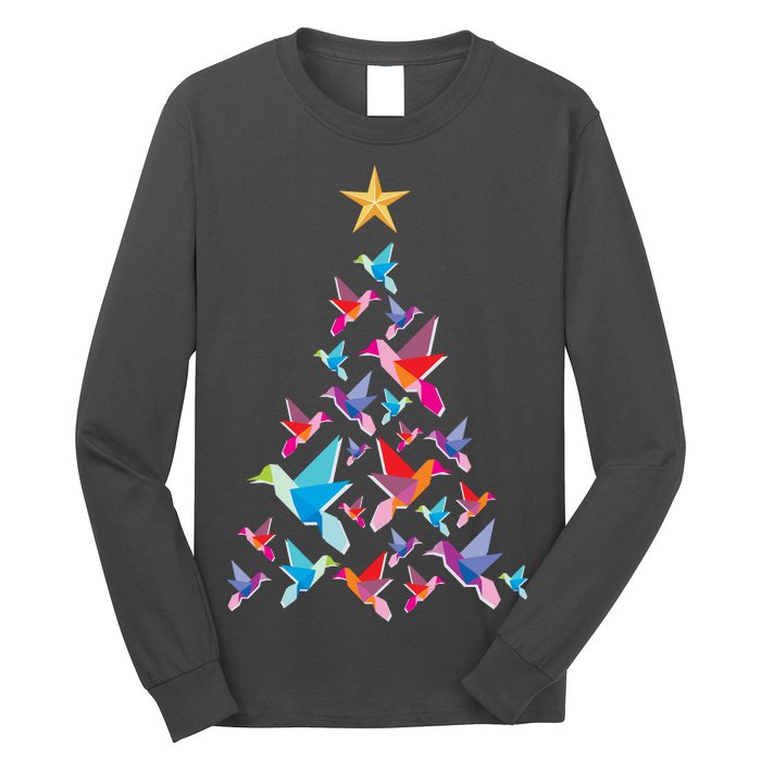 Humming Bird Christmas Tree Long Sleeve Shirt