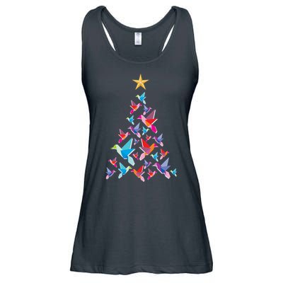 Humming Bird Christmas Tree Ladies Essential Flowy Tank