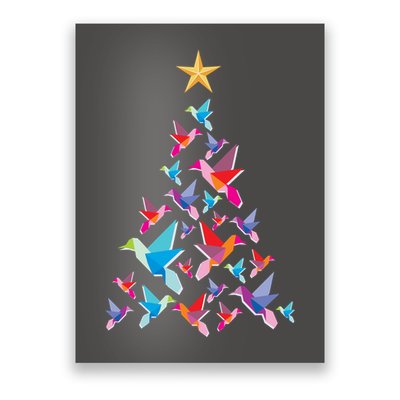 Humming Bird Christmas Tree Poster
