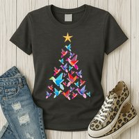 Humming Bird Christmas Tree Womens T-Shirt