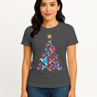Humming Bird Christmas Tree Womens T-Shirt