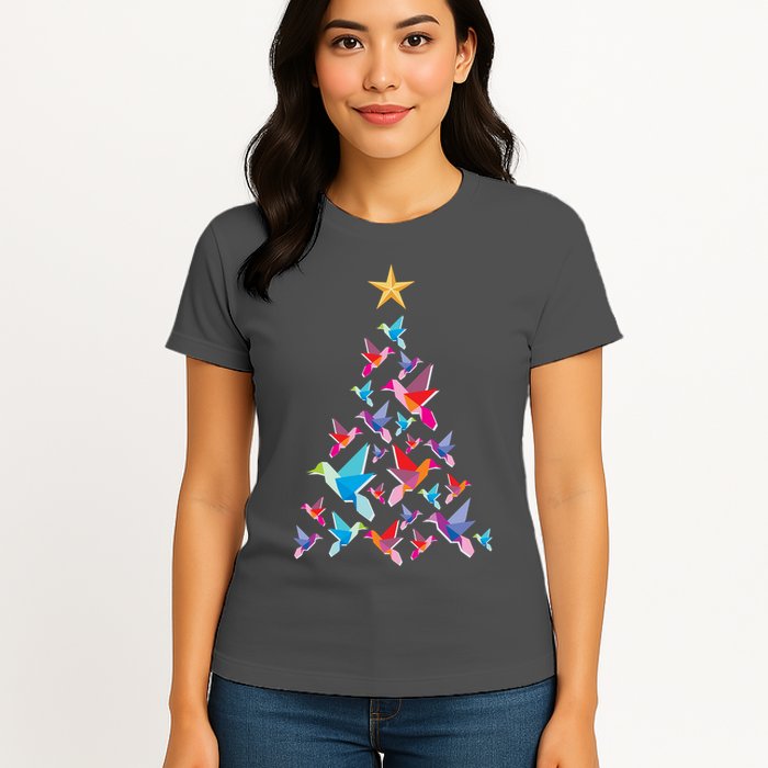Humming Bird Christmas Tree Womens T-Shirt
