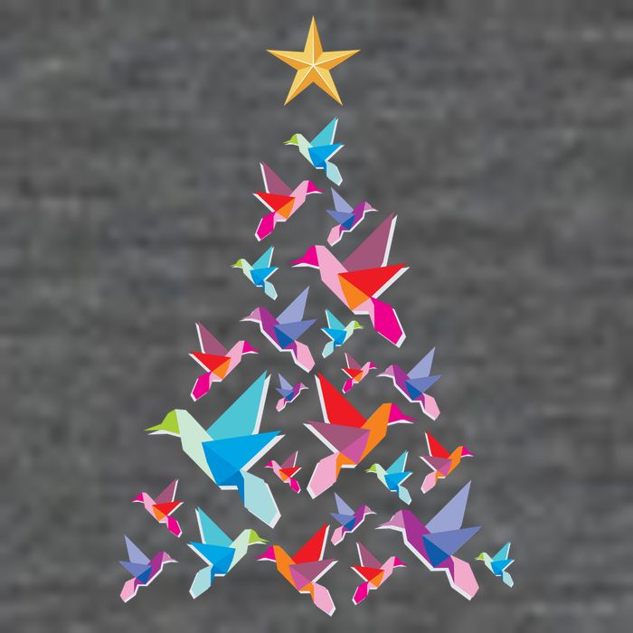 Humming Bird Christmas Tree Womens T-Shirt