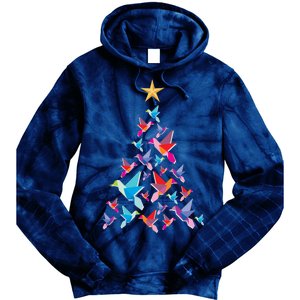 Humming Bird Christmas Tree Tie Dye Hoodie