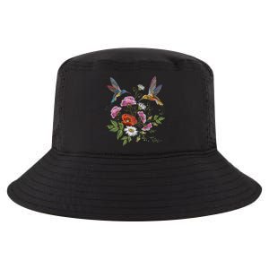 Humming Birds Flowers Cool Comfort Performance Bucket Hat