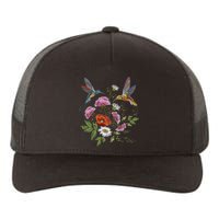 Humming Birds Flowers Yupoong Adult 5-Panel Trucker Hat