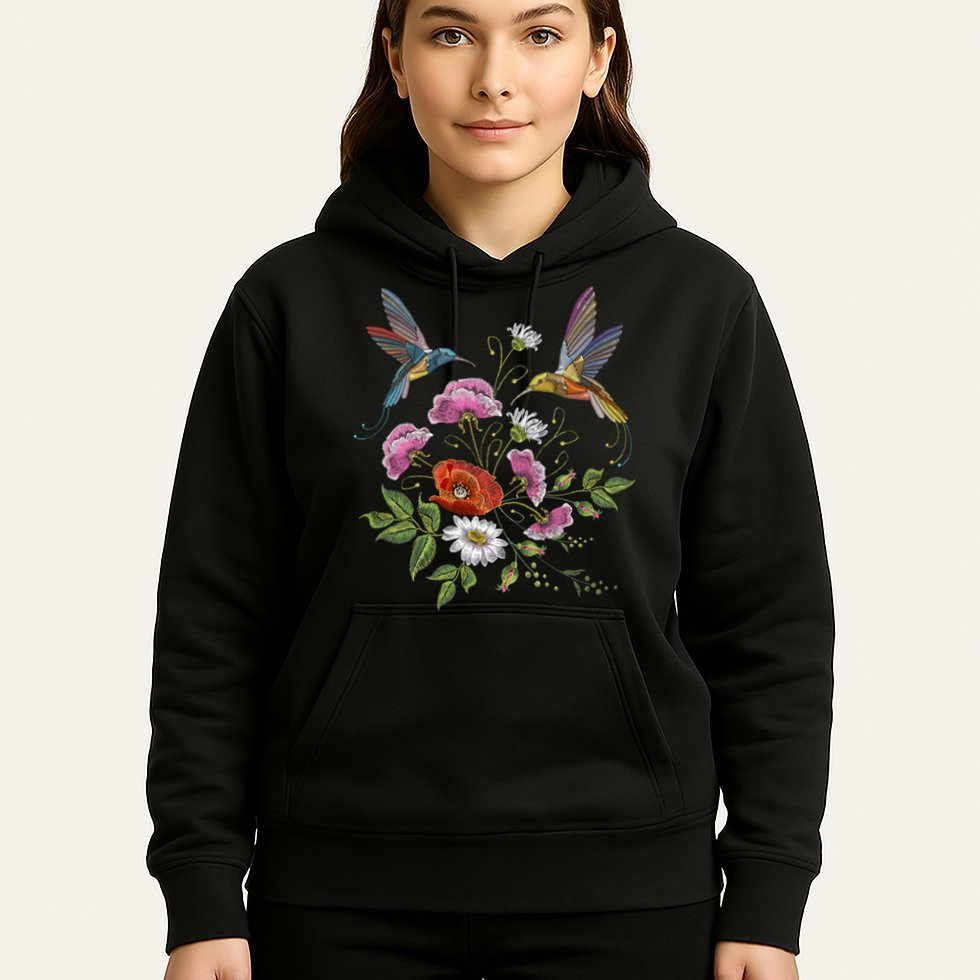 Humming Birds Flowers Hoodie