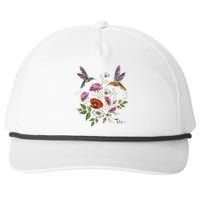 Humming Birds Flowers Snapback Five-Panel Rope Hat