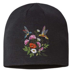 Humming Birds Flowers Sustainable Beanie