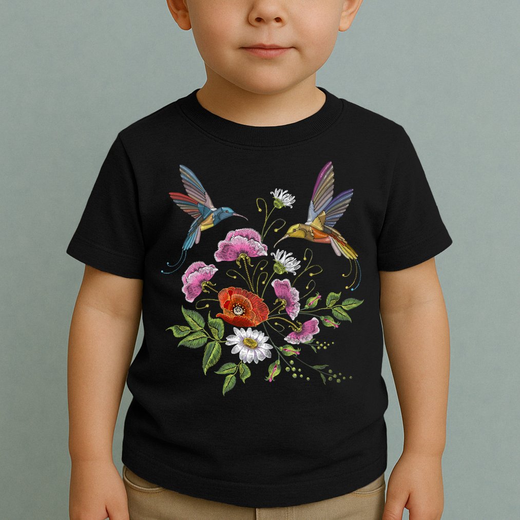 Humming Birds Flowers Toddler T-Shirt