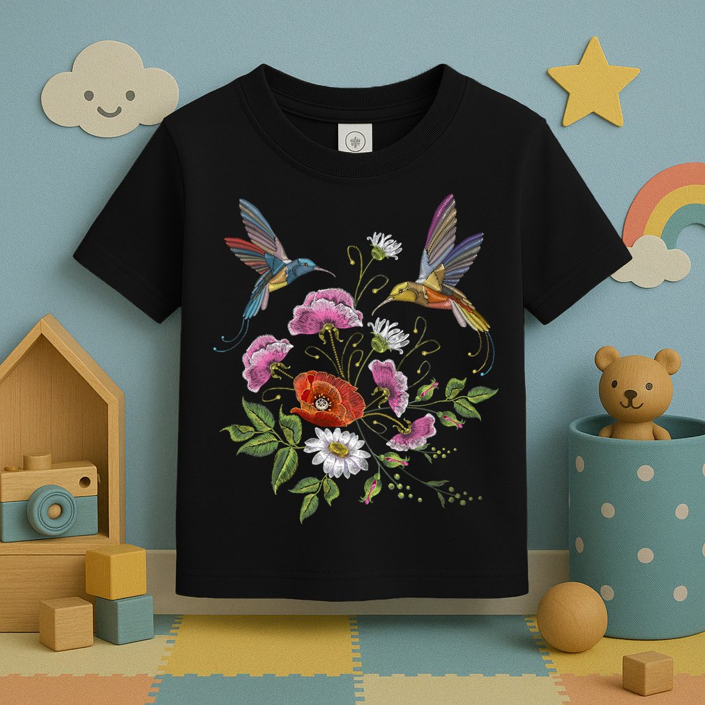Humming Birds Flowers Toddler T-Shirt
