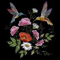 Humming Birds Flowers Full Zip Hoodie
