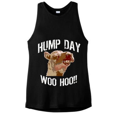 Hump Day Woo Hoo Camel Face Ladies PosiCharge Tri-Blend Wicking Tank