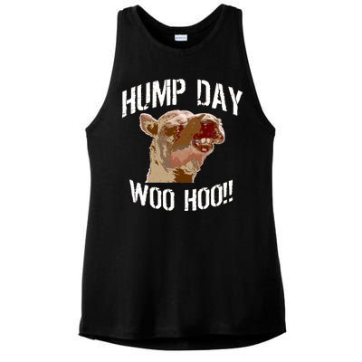 Hump Day Woo Hoo Camel Face Ladies PosiCharge Tri-Blend Wicking Tank