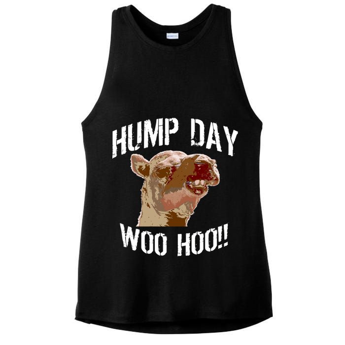 Hump Day Woo Hoo Camel Face Ladies PosiCharge Tri-Blend Wicking Tank