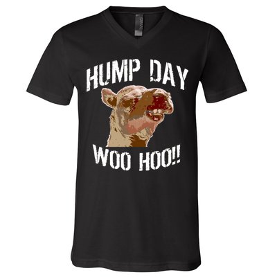 Hump Day Woo Hoo Camel Face V-Neck T-Shirt