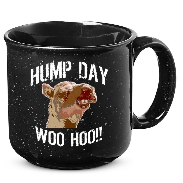 Hump Day Woo Hoo Camel Face 15oz Campfire Ceramic Mug