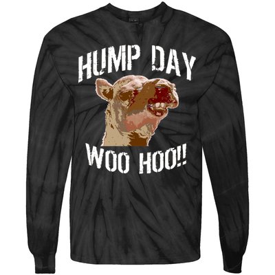 Hump Day Woo Hoo Camel Face Tie-Dye Long Sleeve Shirt