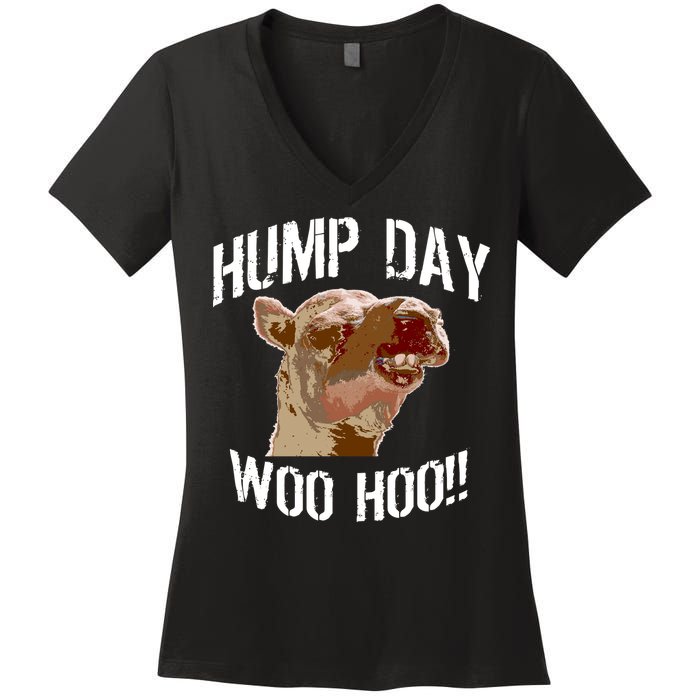 Hump Day Woo Hoo Camel Face Women's V-Neck T-Shirt