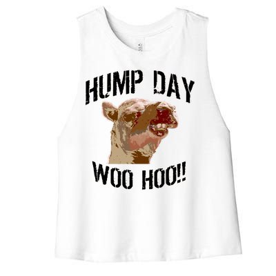 Hump Day Woo Hoo Camel Face Women's Racerback Cropped Tank