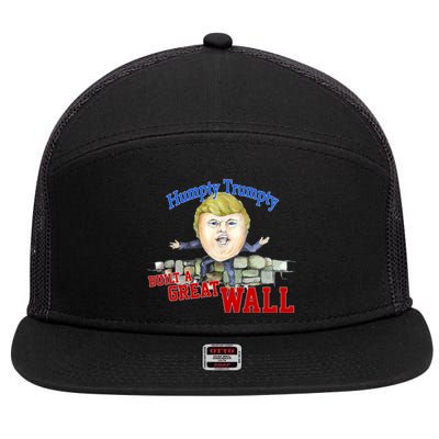 Humpty Trumpty Build A Great Wall 7 Panel Mesh Trucker Snapback Hat